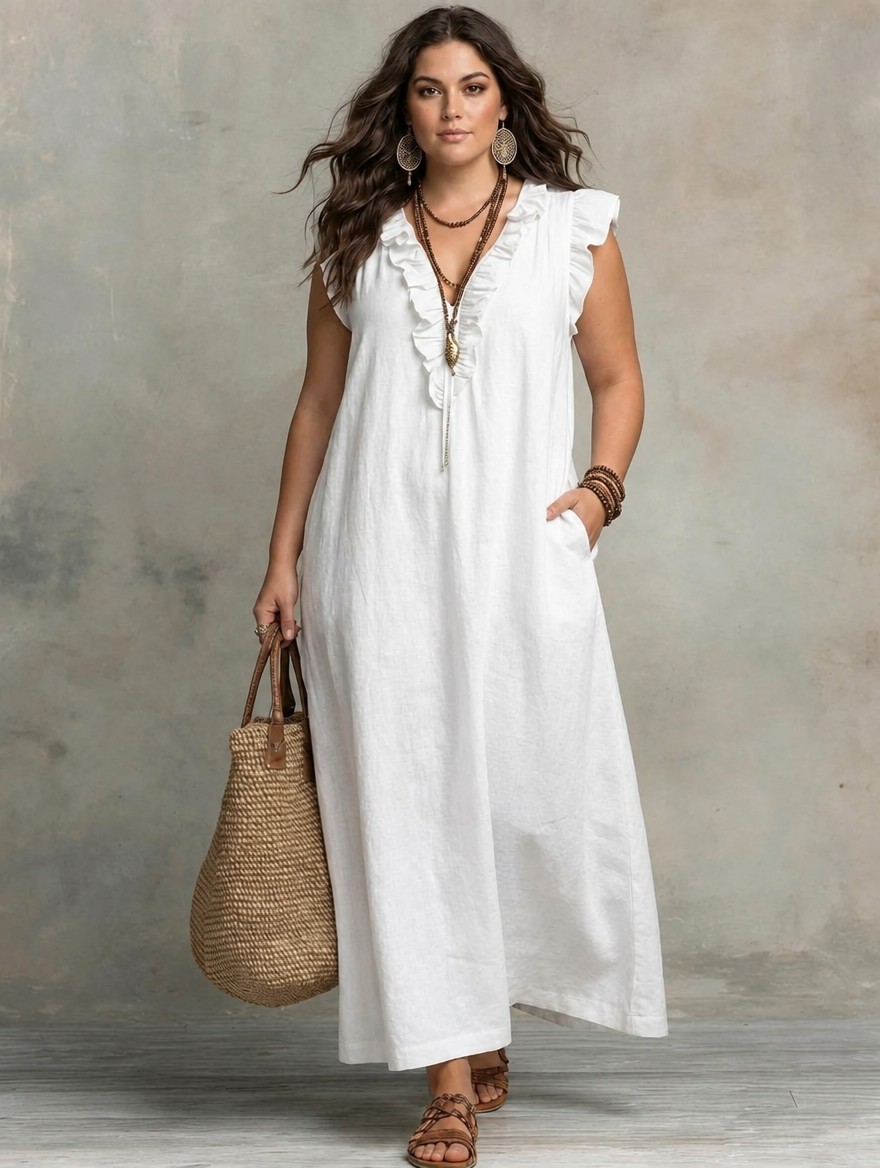 Sienna | Boho Ruffle Maxi Dress