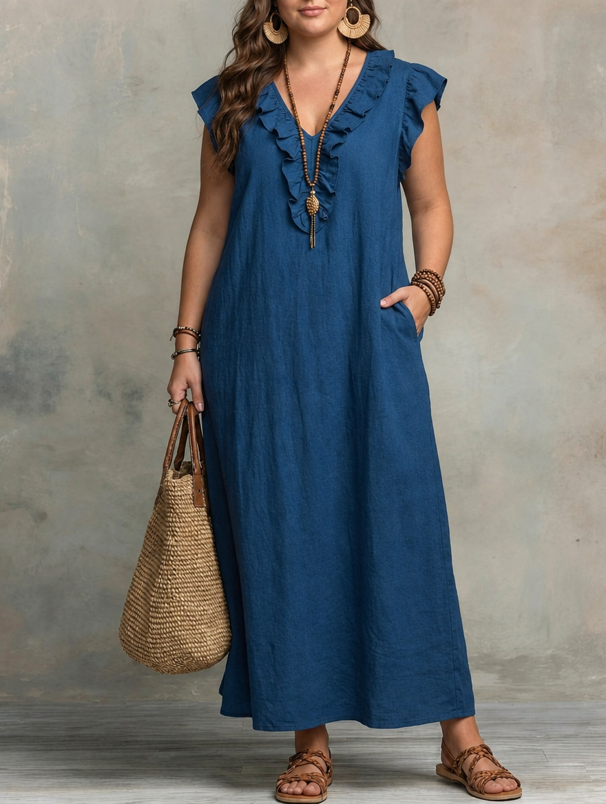 Sienna | Boho Ruffle Maxi Dress