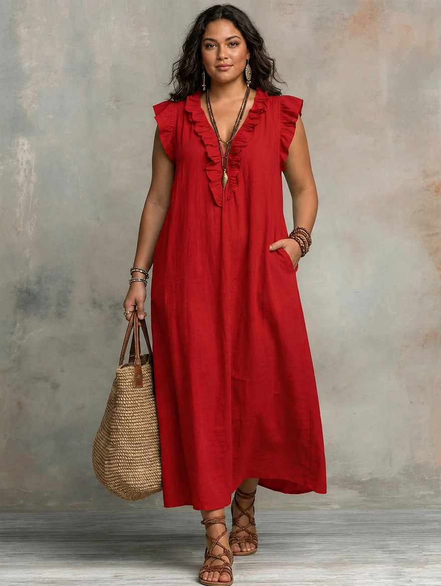 Sienna | Boho Ruffle Maxi Dress