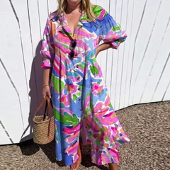 Zariah oversized shirt maxi dress for women - Pink