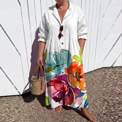 Zariah oversized shirt maxi dress for women - White