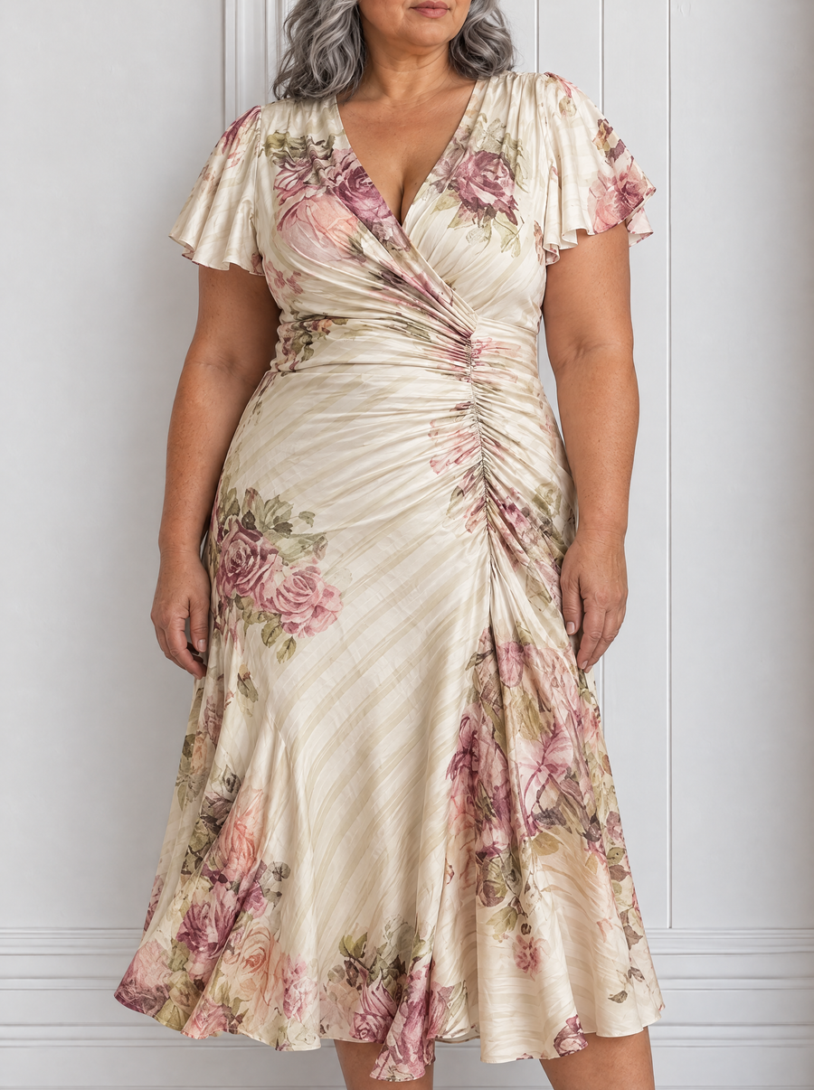 Margaret | Vintage Floral Midi Dress