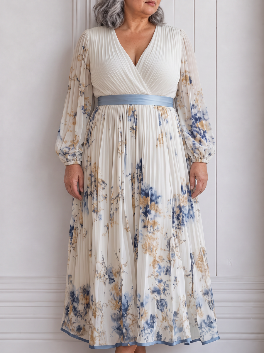 Amalia | White Floral Balloon Sleeve Maxi Dress