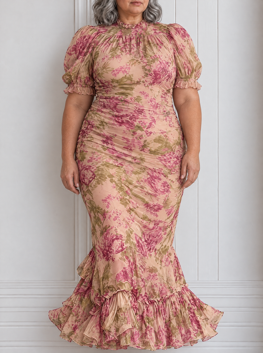 Mae | Rose Print Maxi Dress For Women