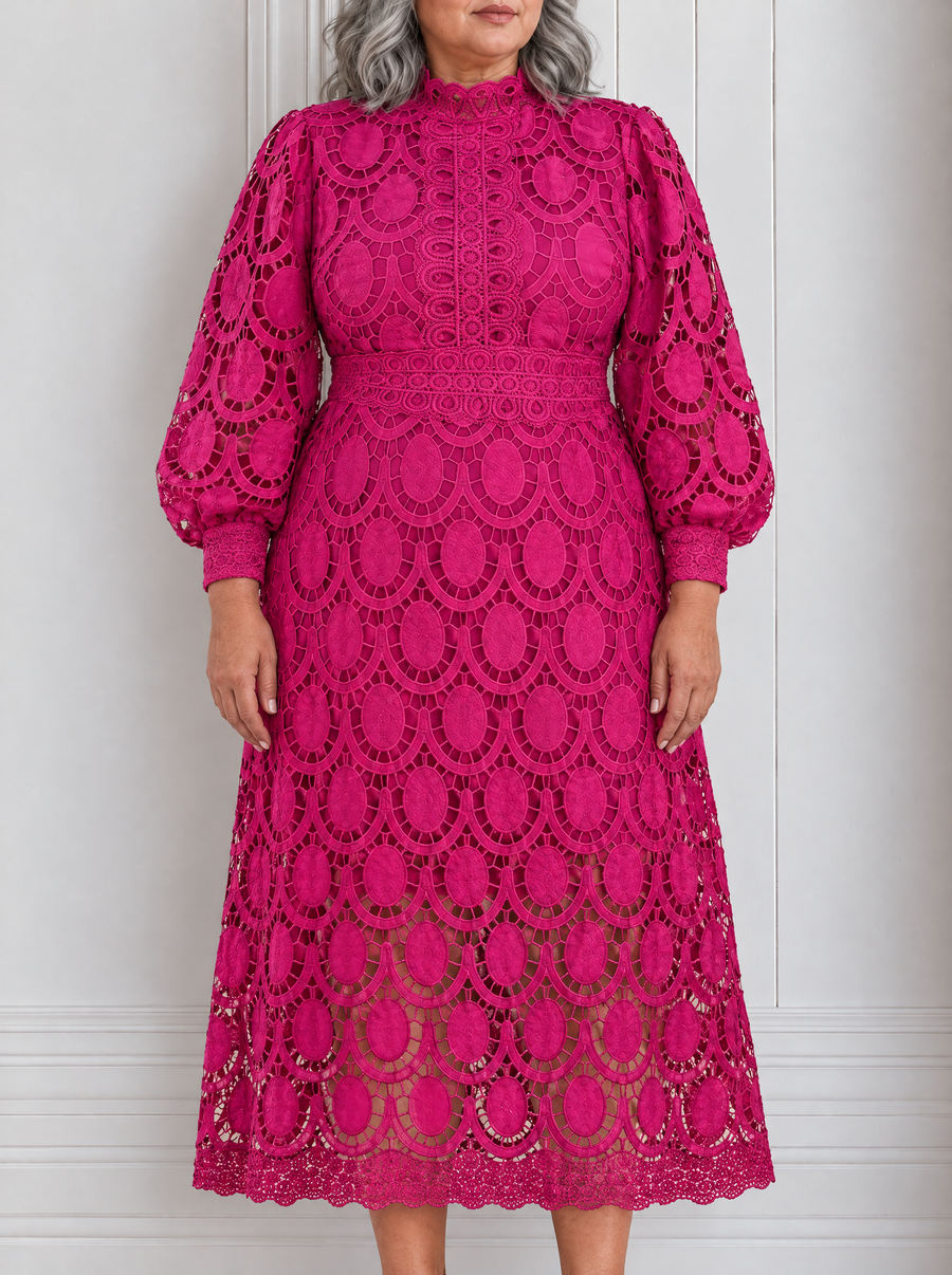 Eloah - Elegant Scalloped Midi Dress