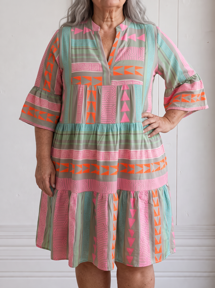 Lucy | Patterned Flowing Midi Dress