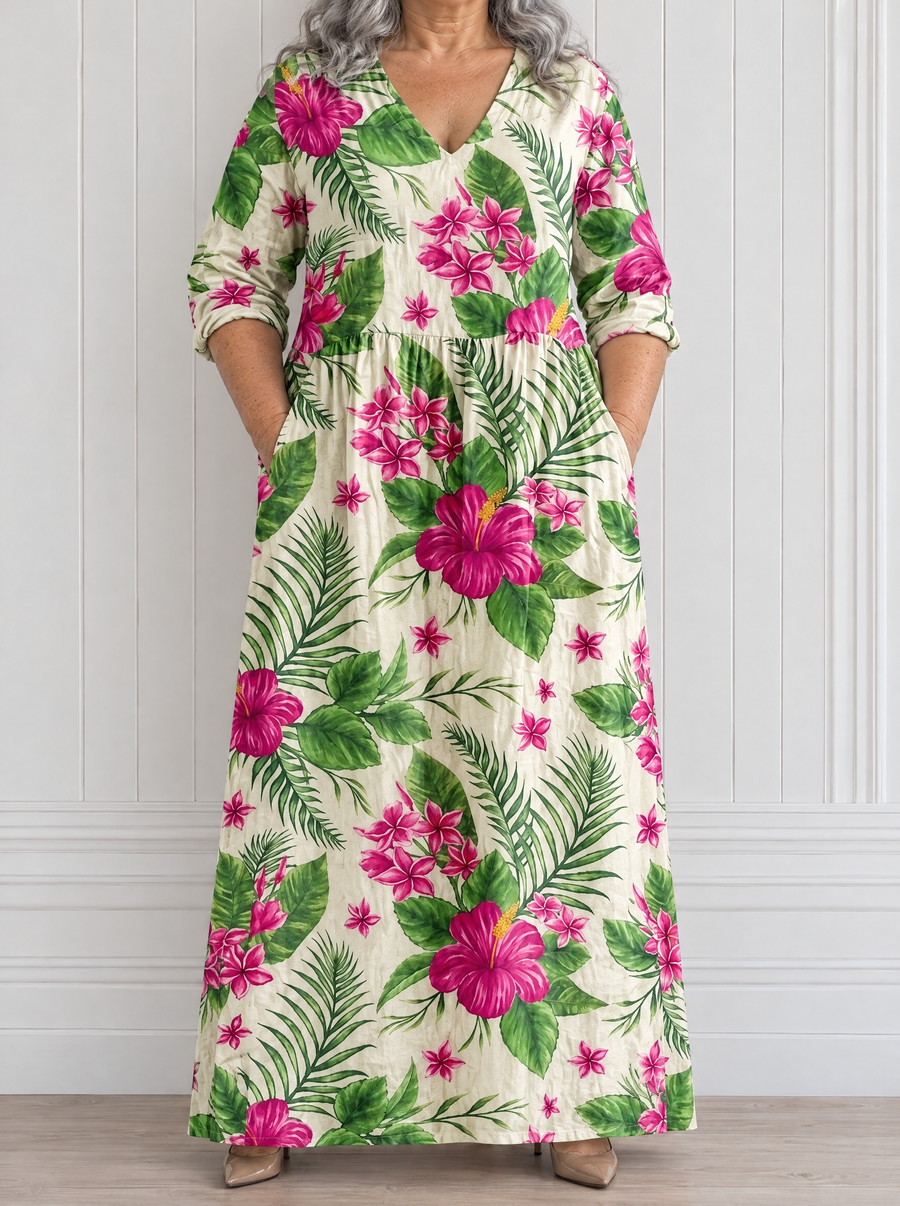 Isladora | Tropical Bloom Maxi Dress