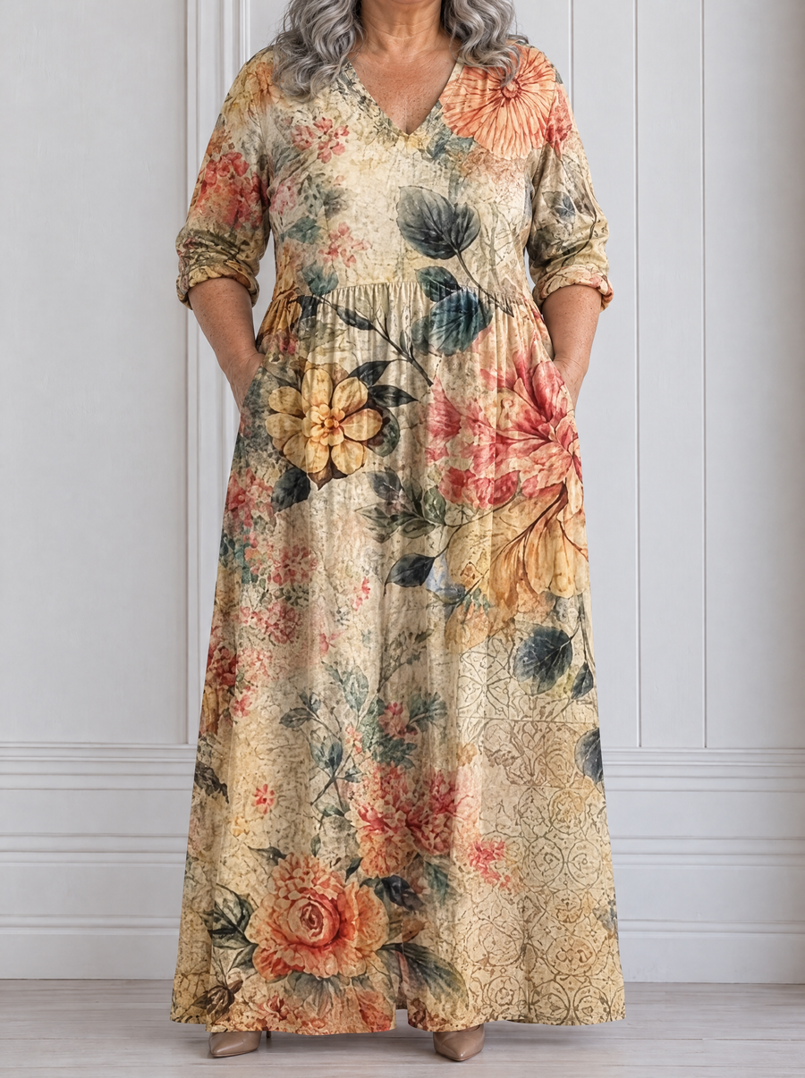Rosavienne | Vintage Bloom Maxi Dress
