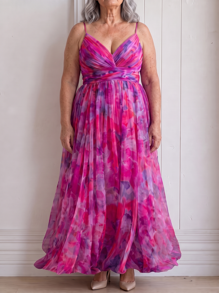 Giselle | Floral Maxi Dress - Pink