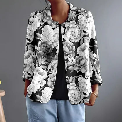 Leontina | Monochrome Peony Blouse For Women