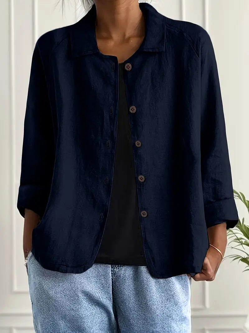Cerisette | Navy Open Blouse For Women
