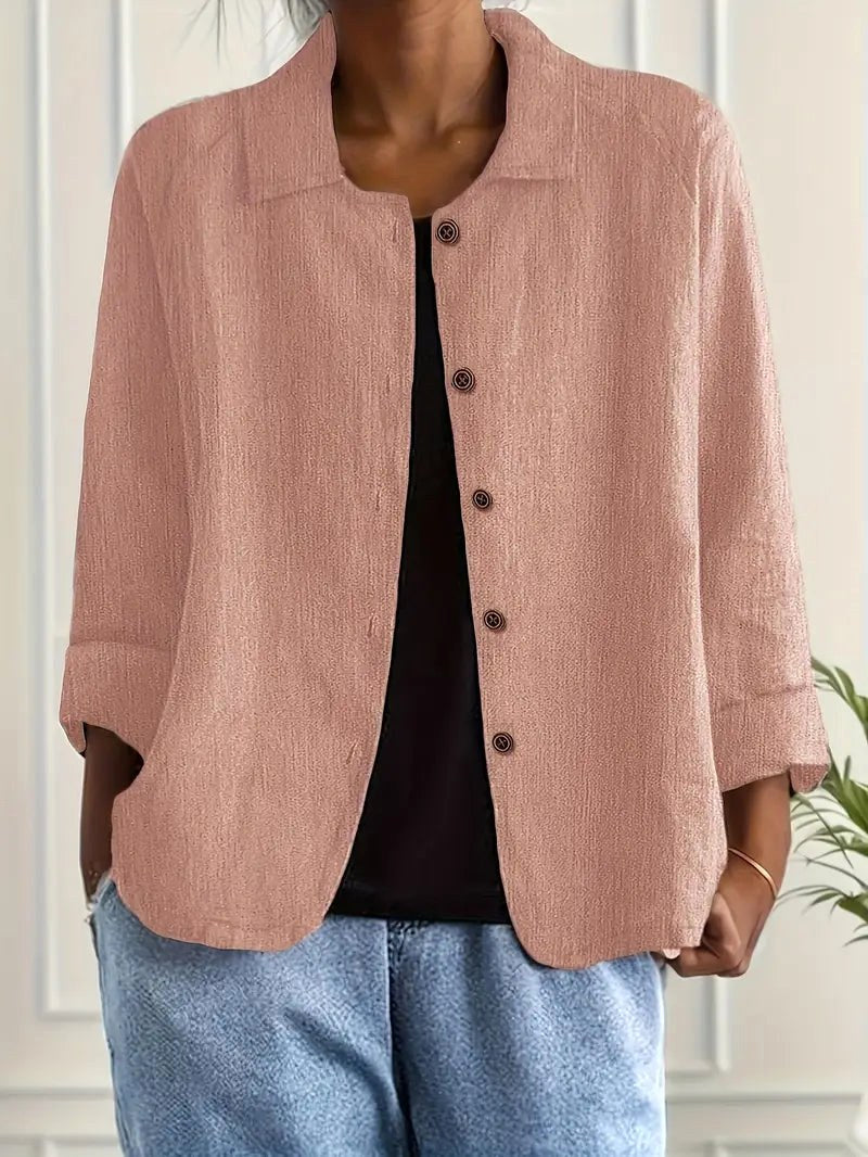 Zenaide | Clay Pink Crinkle Blouse For Women