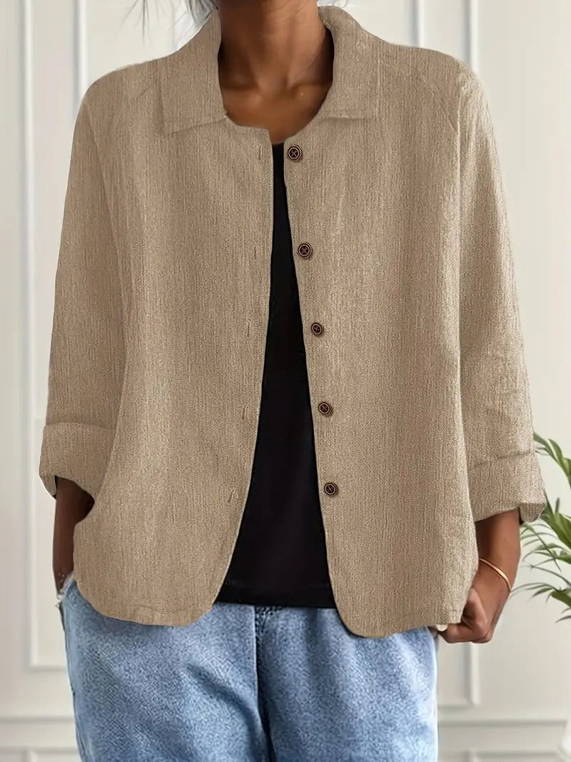 Adelheid | Sand Crinkle Blouse For Women
