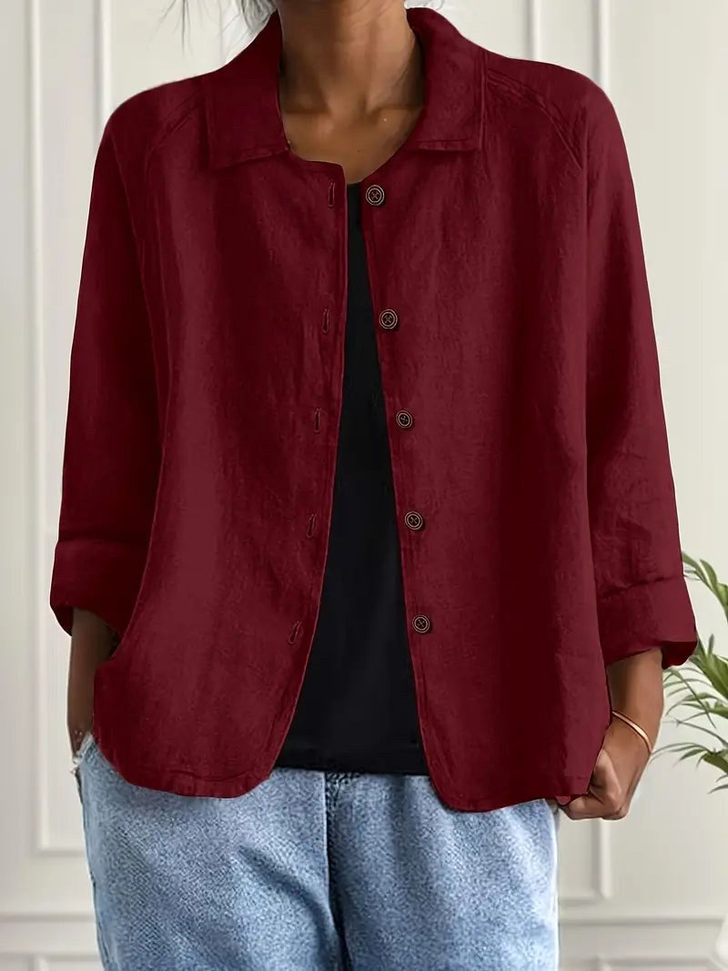 Bathilda | Deep Wine Red Blouse For Women